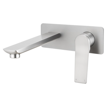 RUSHY Square Wall Mixer With Spout - Brushed Nickel