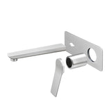 RUSHY Square Wall Mixer With Spout - Brushed Nickel