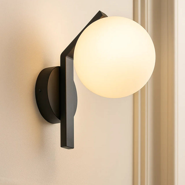 Rayna Rated 1lt Wall Light Black IP44