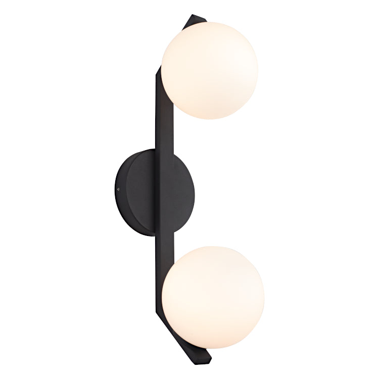 Rayna Rated 2lt Wall Light Black IP44