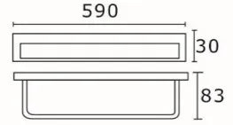 RECXIS Single Towel Rail 600mm