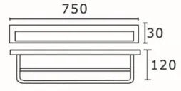 RECXIS Double Towel Rail 750mm