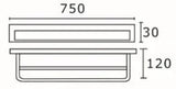 RECXIS Double Towel Rail 750mm