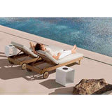 Regina Outdoor Aluminium Sunlounger in Teak Look