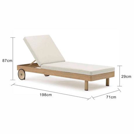 Regina Outdoor Aluminium Sunlounger in Teak Look