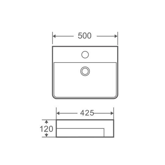 Riff 50M Semi-Recessed Basin-drawing