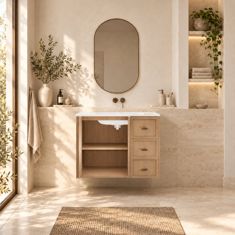 Riva Tofino Wall Hung Vanity Coastal Oak 