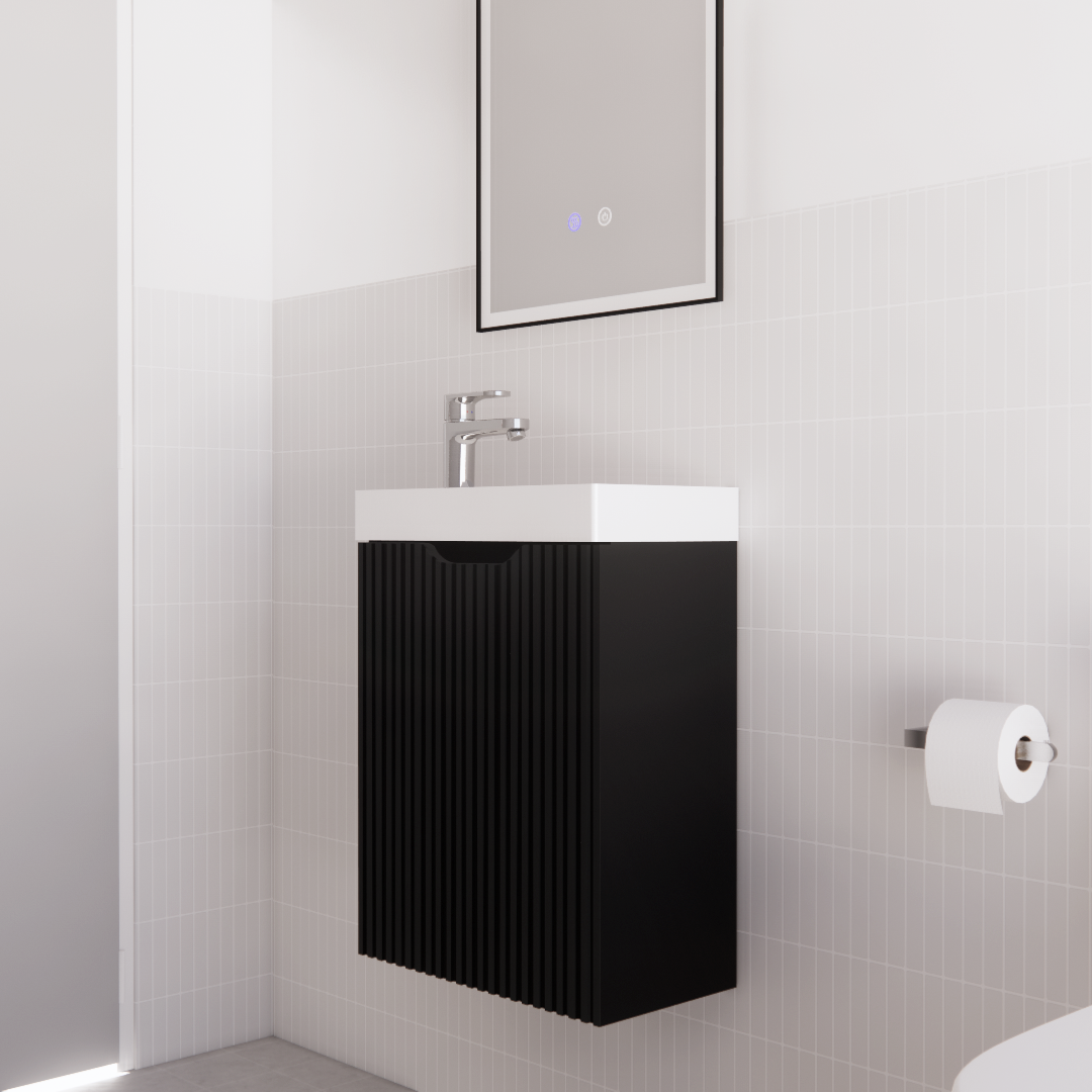 450 compact black vanity