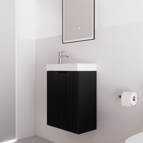 450 compact black vanity