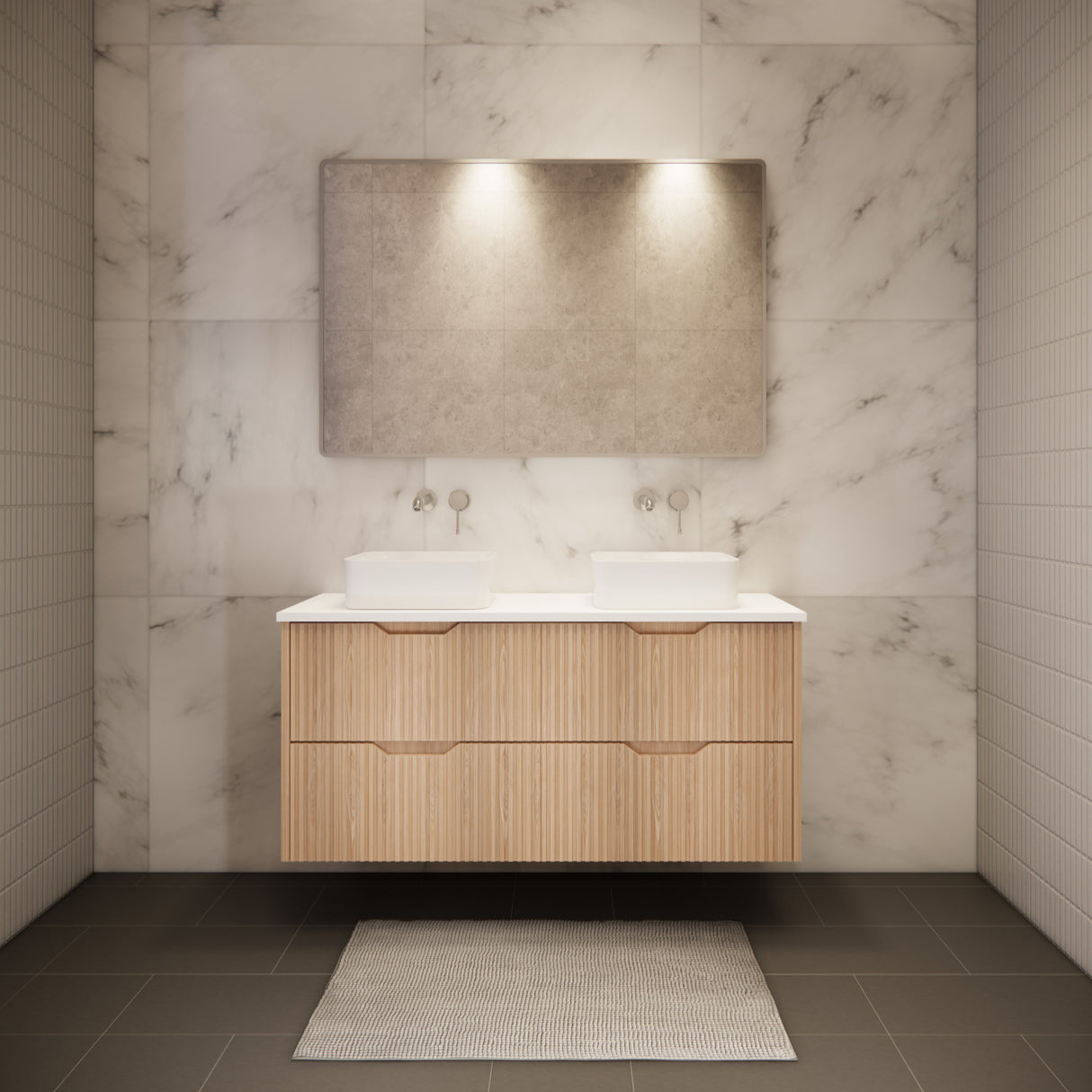 Riva BALI Wall Hung Vanity American Oak 