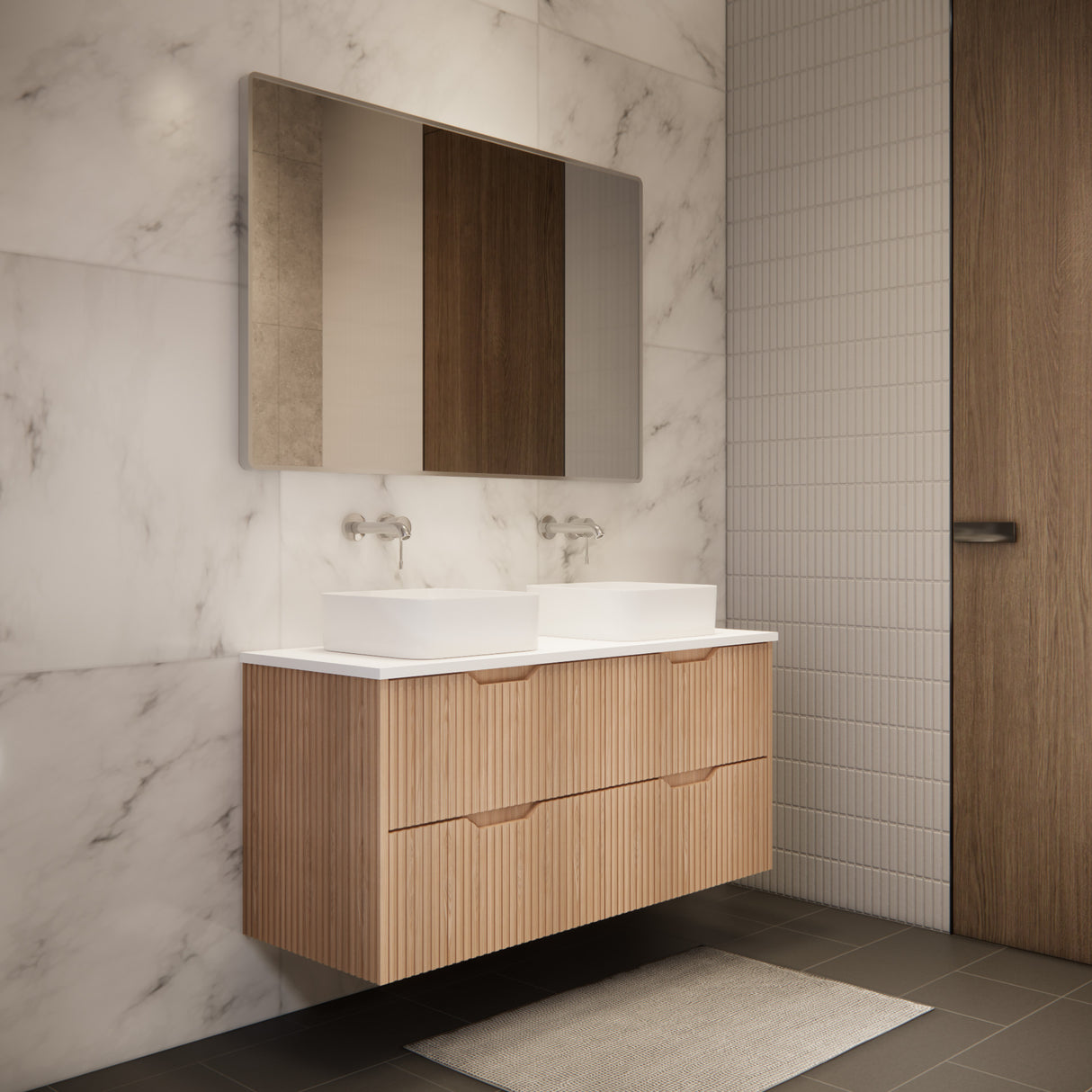 Riva BALI Wall Hung Vanity American Oak 
