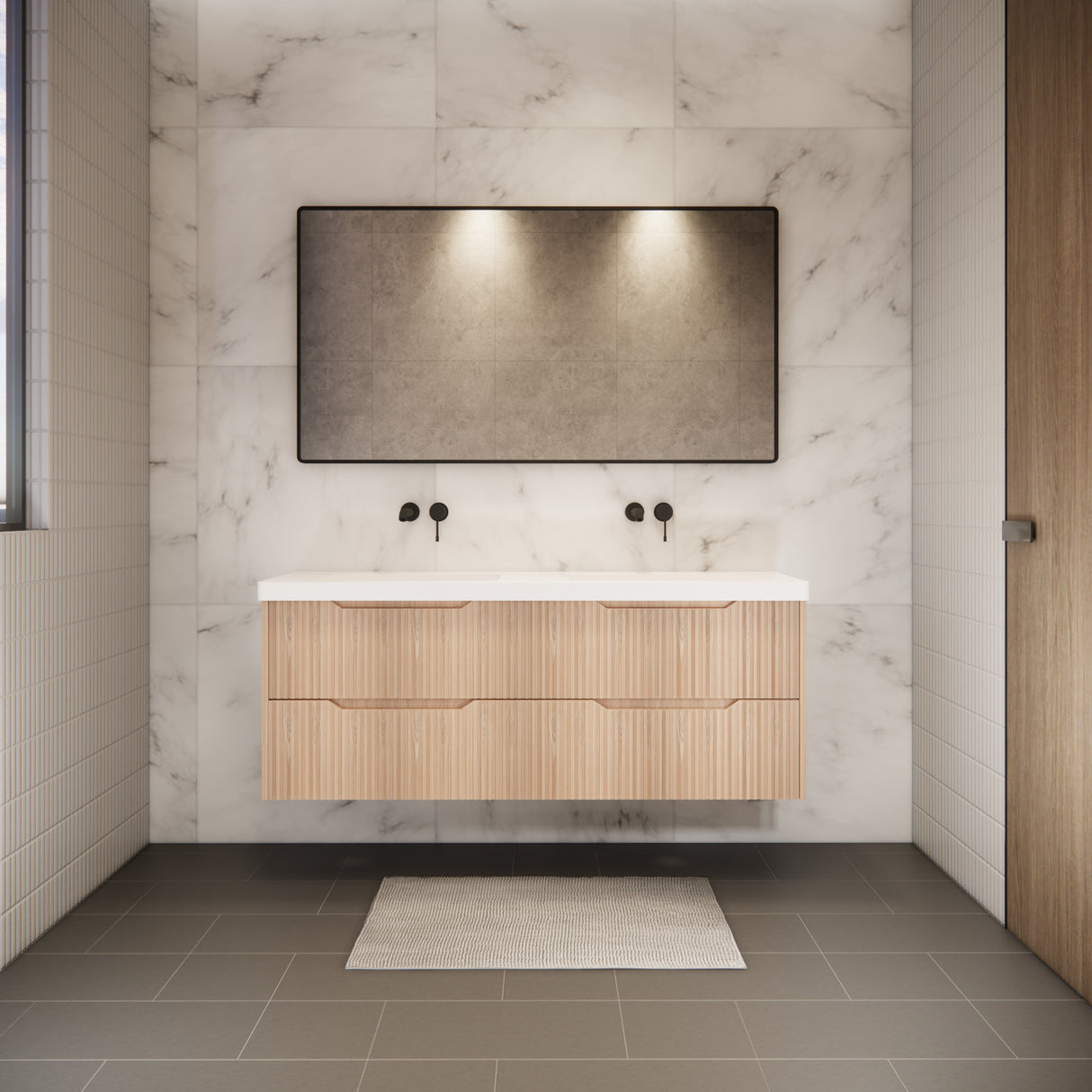 Riva BALI Wall Hung Vanity American Oak 