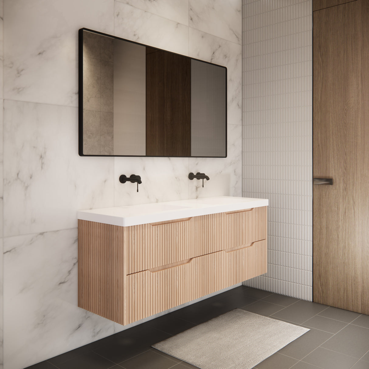 Riva BALI Wall Hung Vanity American Oak 