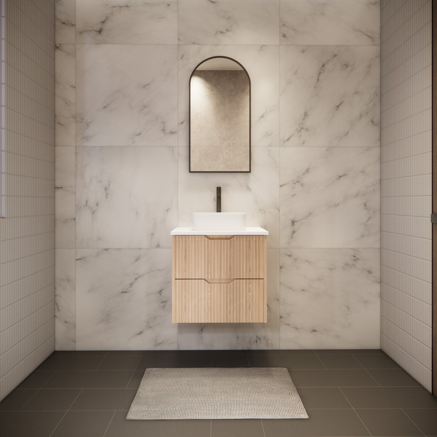 Riva BALI Wall Hung Vanity American Oak 