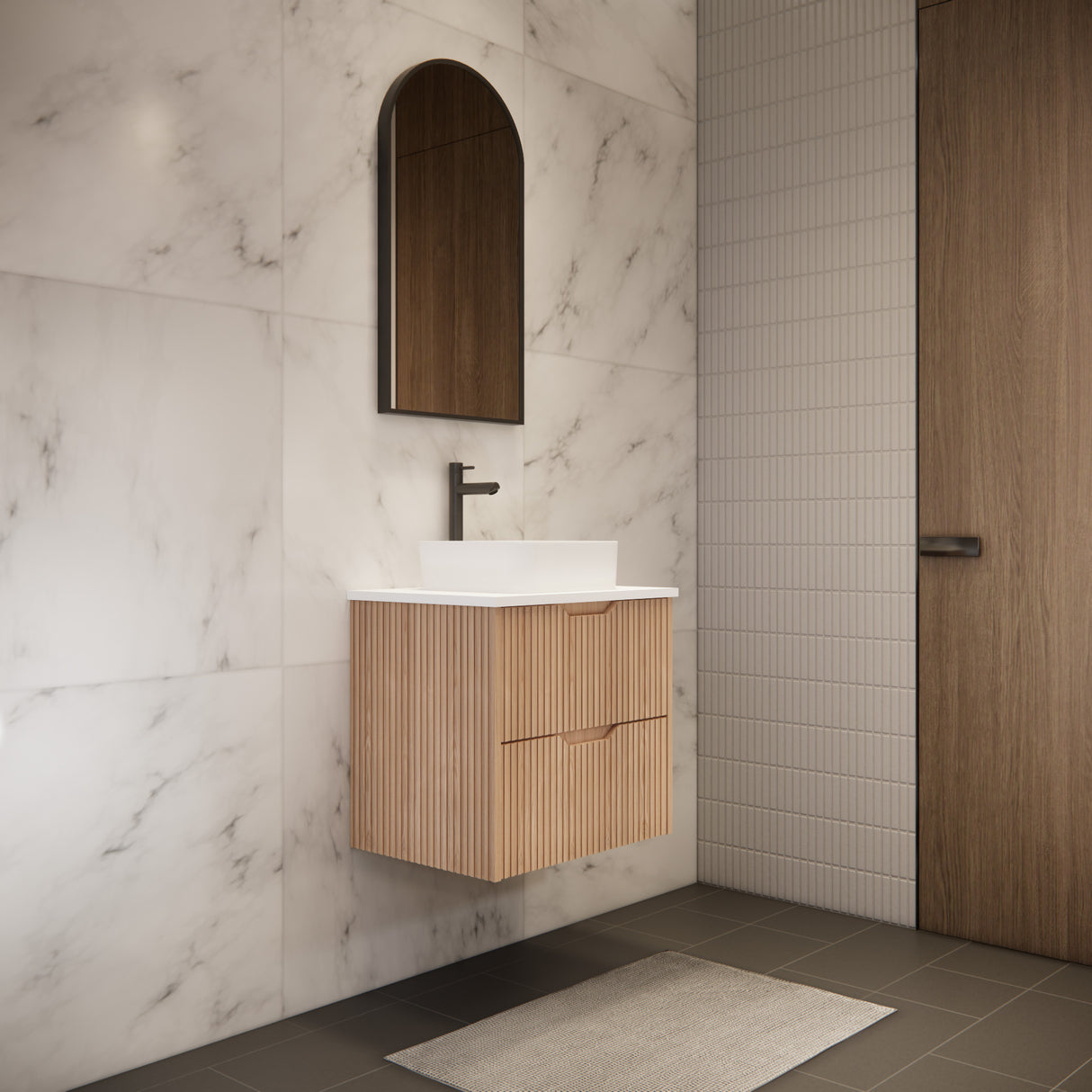 Riva BALI Wall Hung Vanity American Oak 