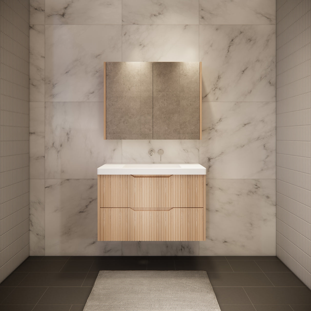 Riva BALI Wall Hung Vanity American Oak 