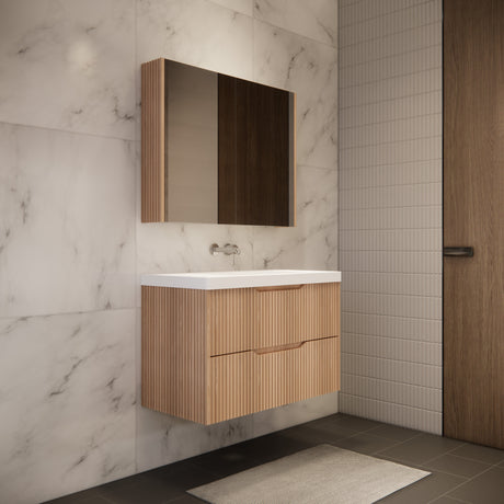 Riva BALI Wall Hung Vanity American Oak 
