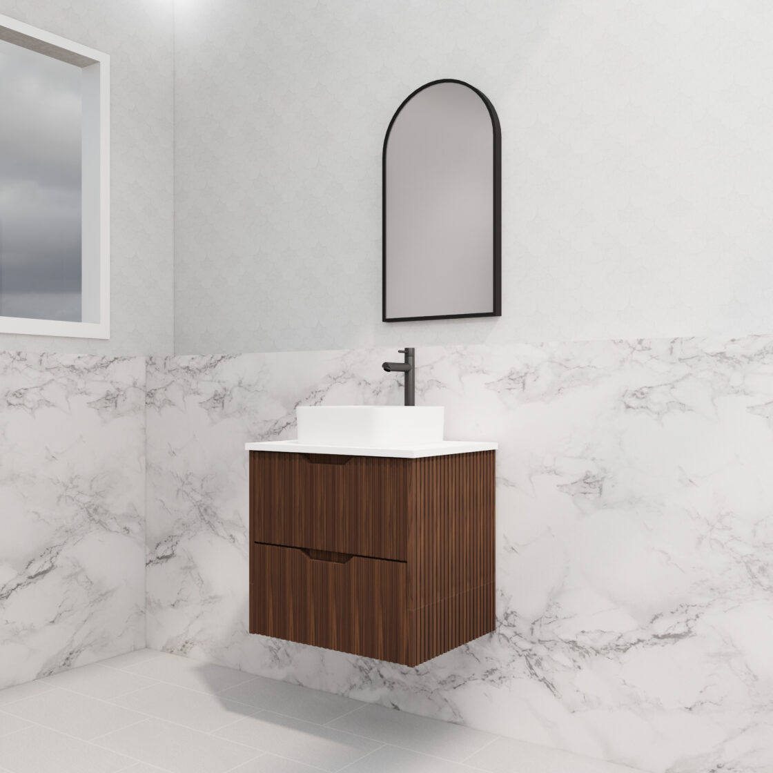 Riva BALI Wall Hung Vanity Brown Oak (All Sizes)