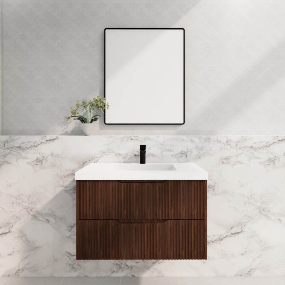 Riva BALI Wall Hung Vanity Brown Oak (All Sizes)