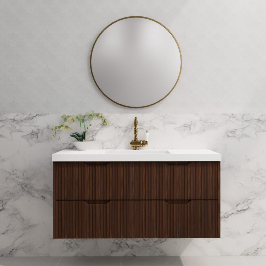 Riva BALI Wall Hung Vanity Brown Oak (All Sizes)