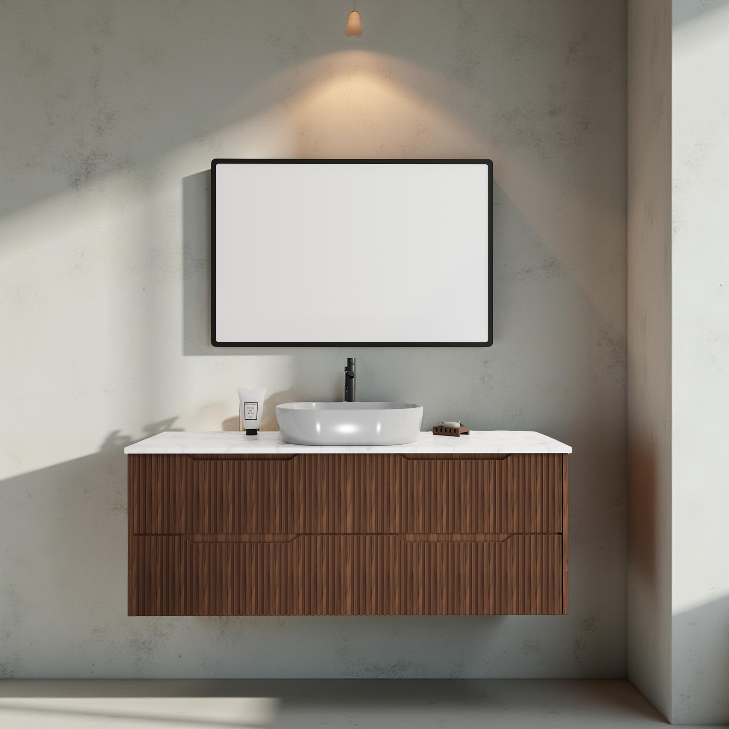 Riva BALI Wall Hung Vanity Brown Oak 