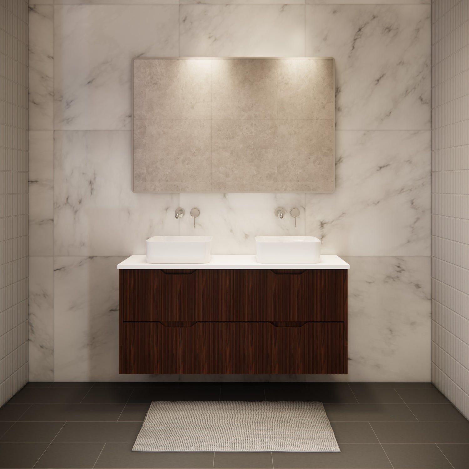 Riva BALI Wall Hung Vanity Brown Oak 
