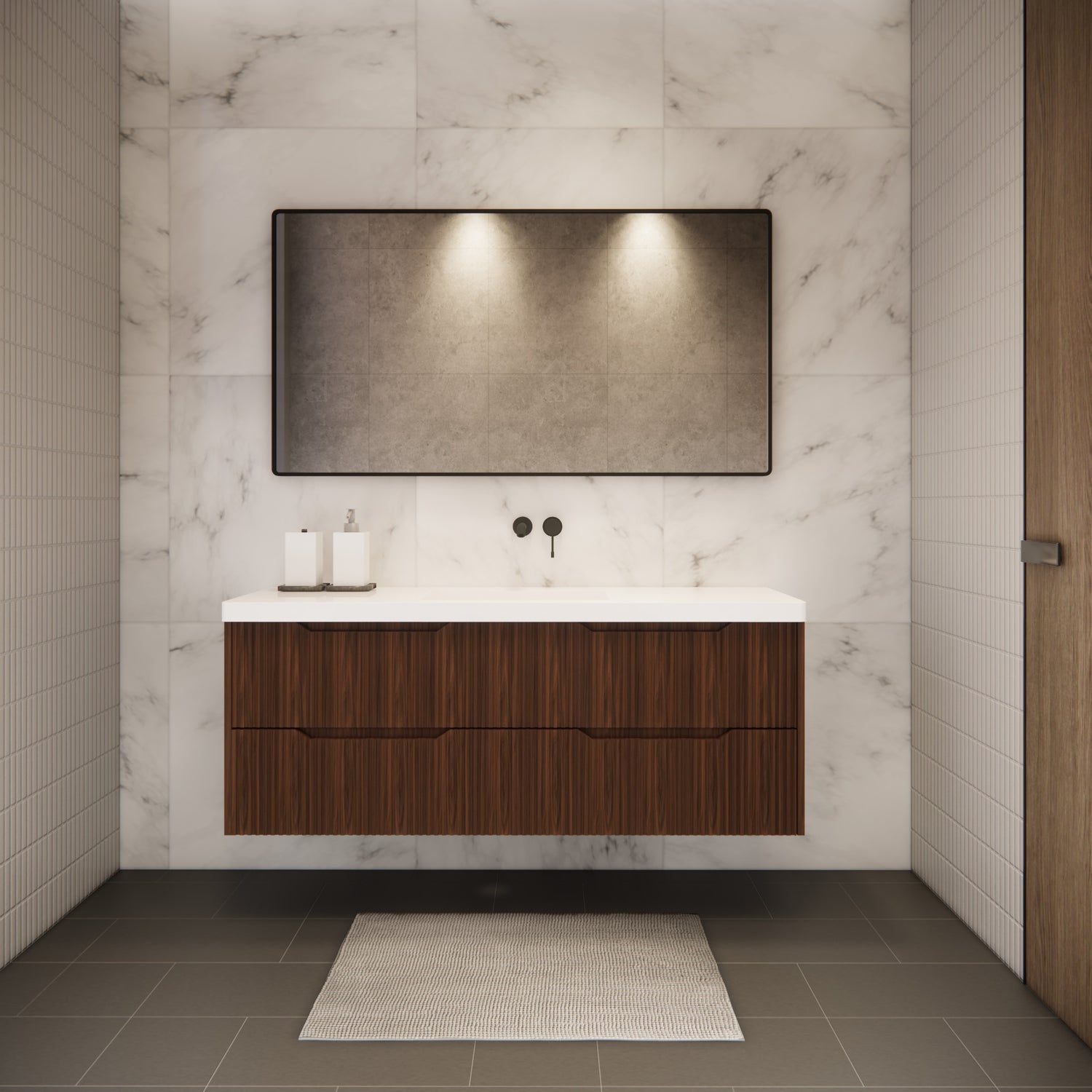Riva BALI Wall Hung Vanity Brown Oak 