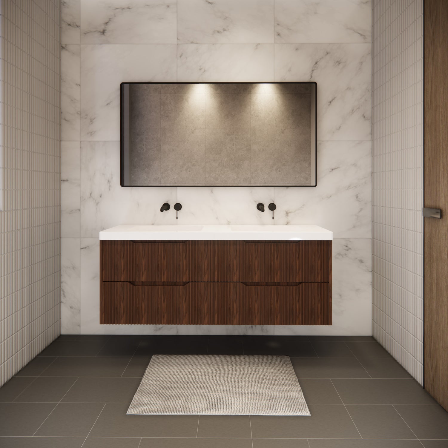Riva BALI Wall Hung Vanity Brown Oak 