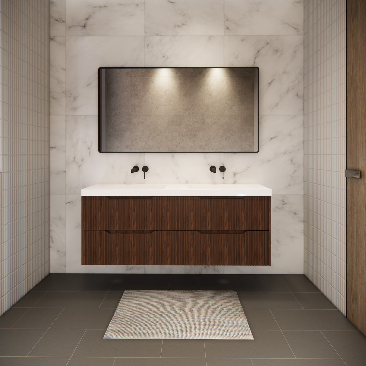 Riva BALI Wall Hung Vanity Brown Oak 