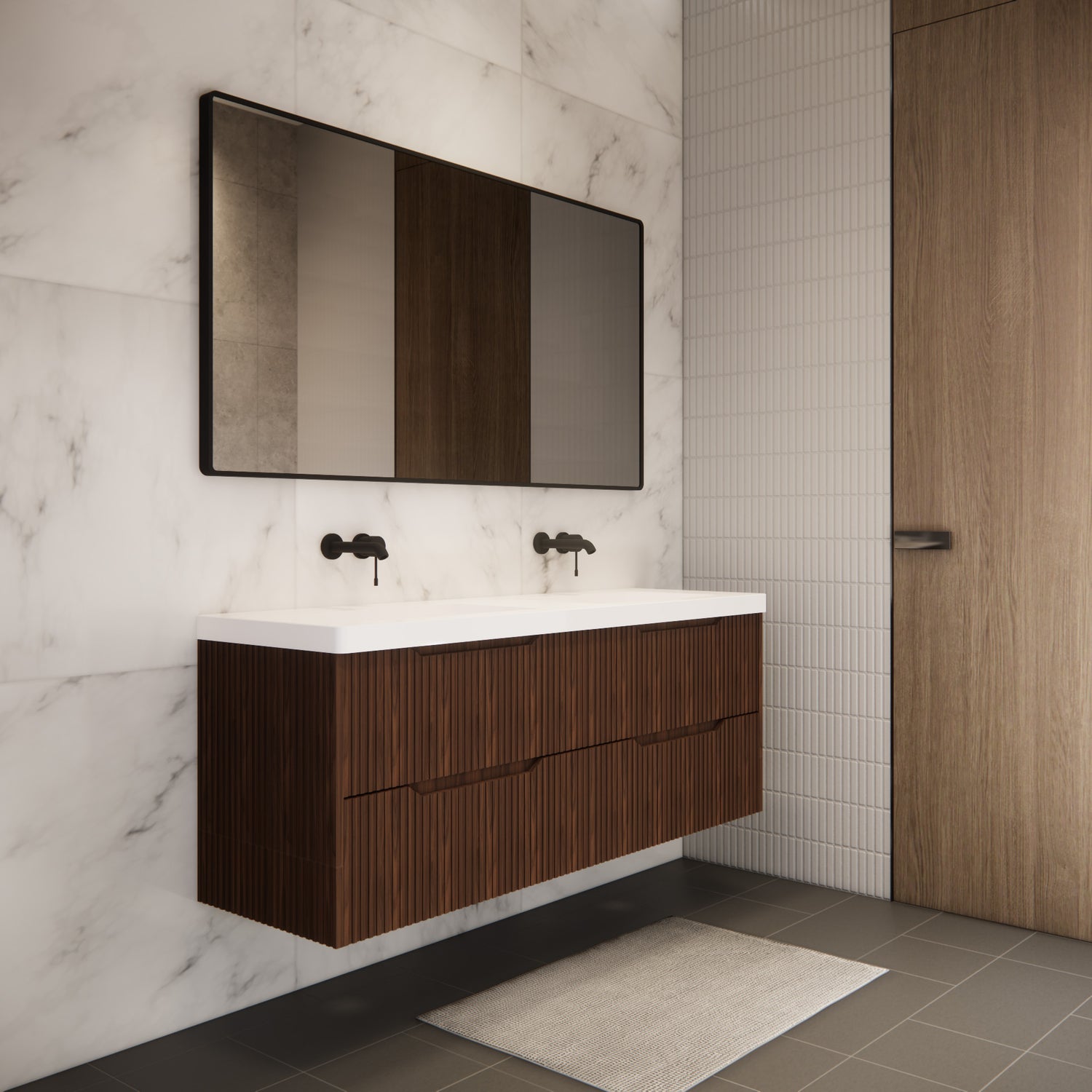 Riva BALI Wall Hung Vanity Brown Oak 