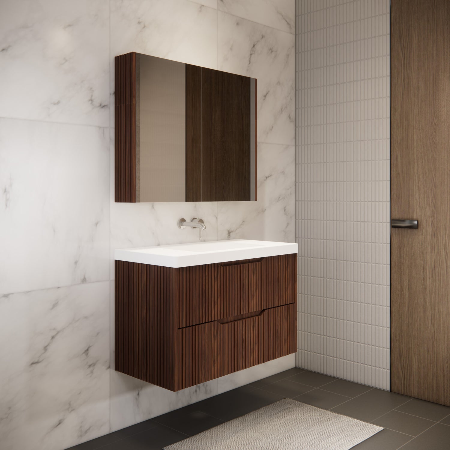 Riva BALI Wall Hung Vanity Brown Oak 