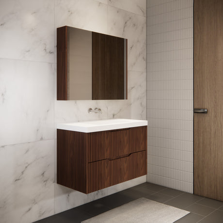 Riva BALI Wall Hung Vanity Brown Oak 