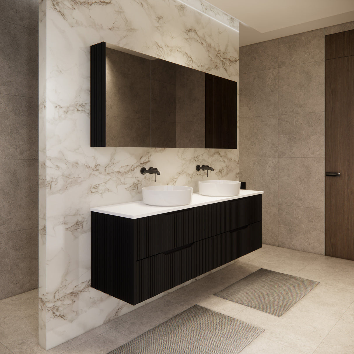 Riva BALI Wall Hung Vanity Matte Black