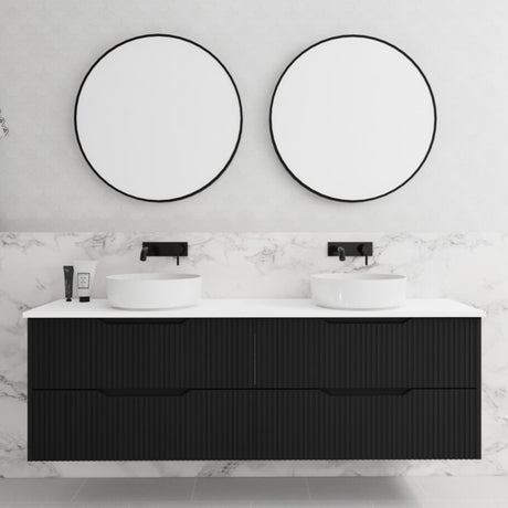 Riva BALI Wall Hung Vanity Matte Black (All Sizes)