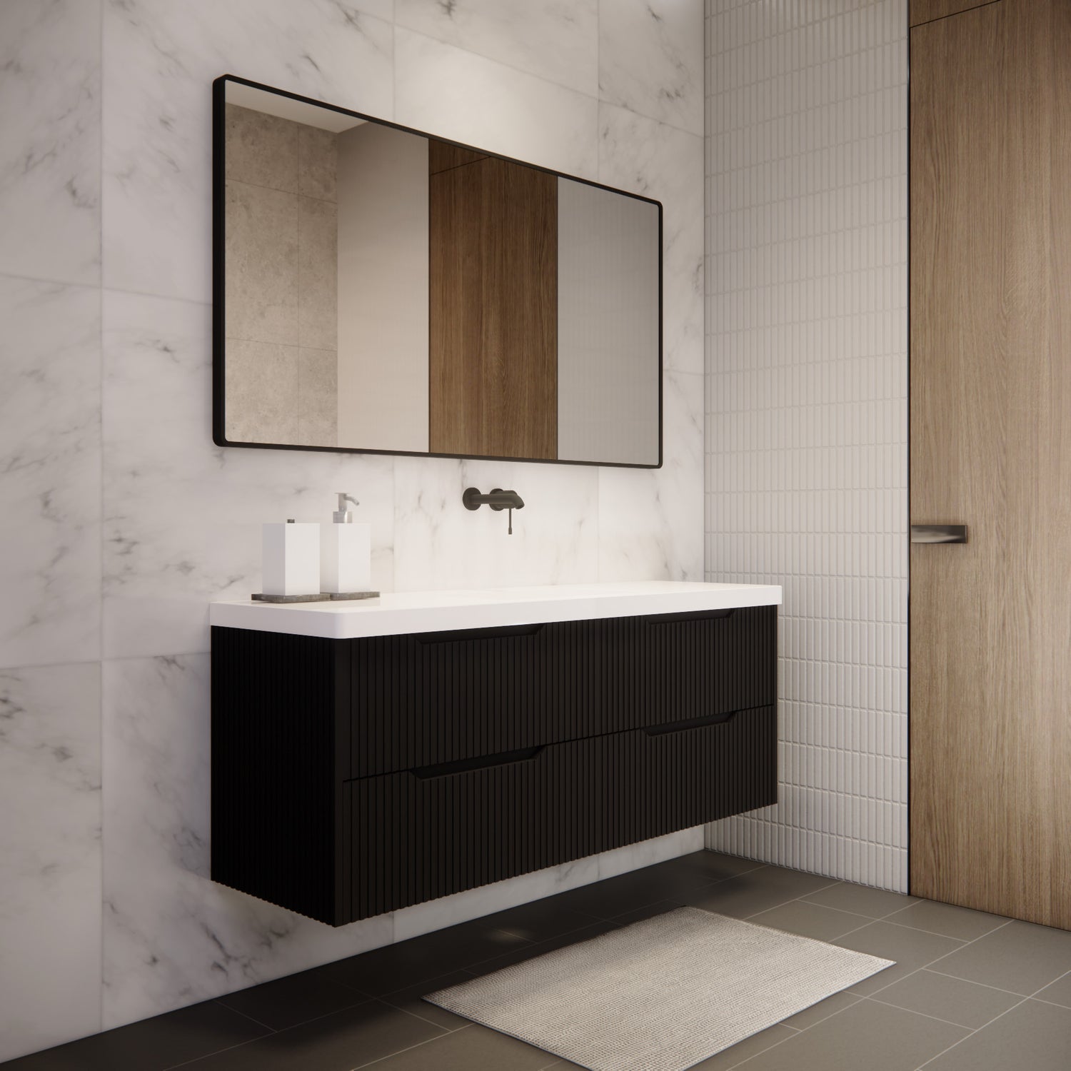 Riva BALI Wall Hung Vanity Matte Black