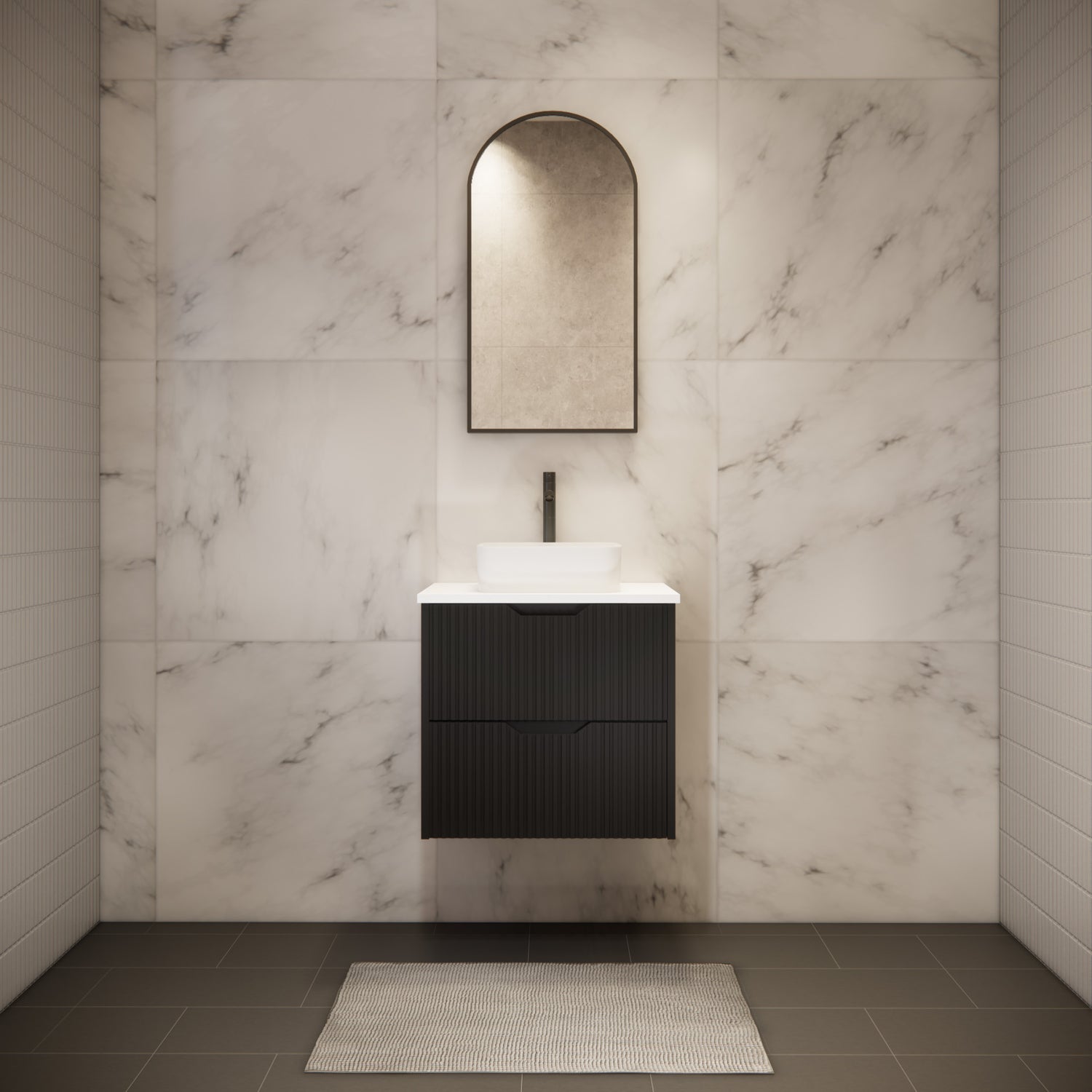 Riva BALI Wall Hung Vanity Matte Black