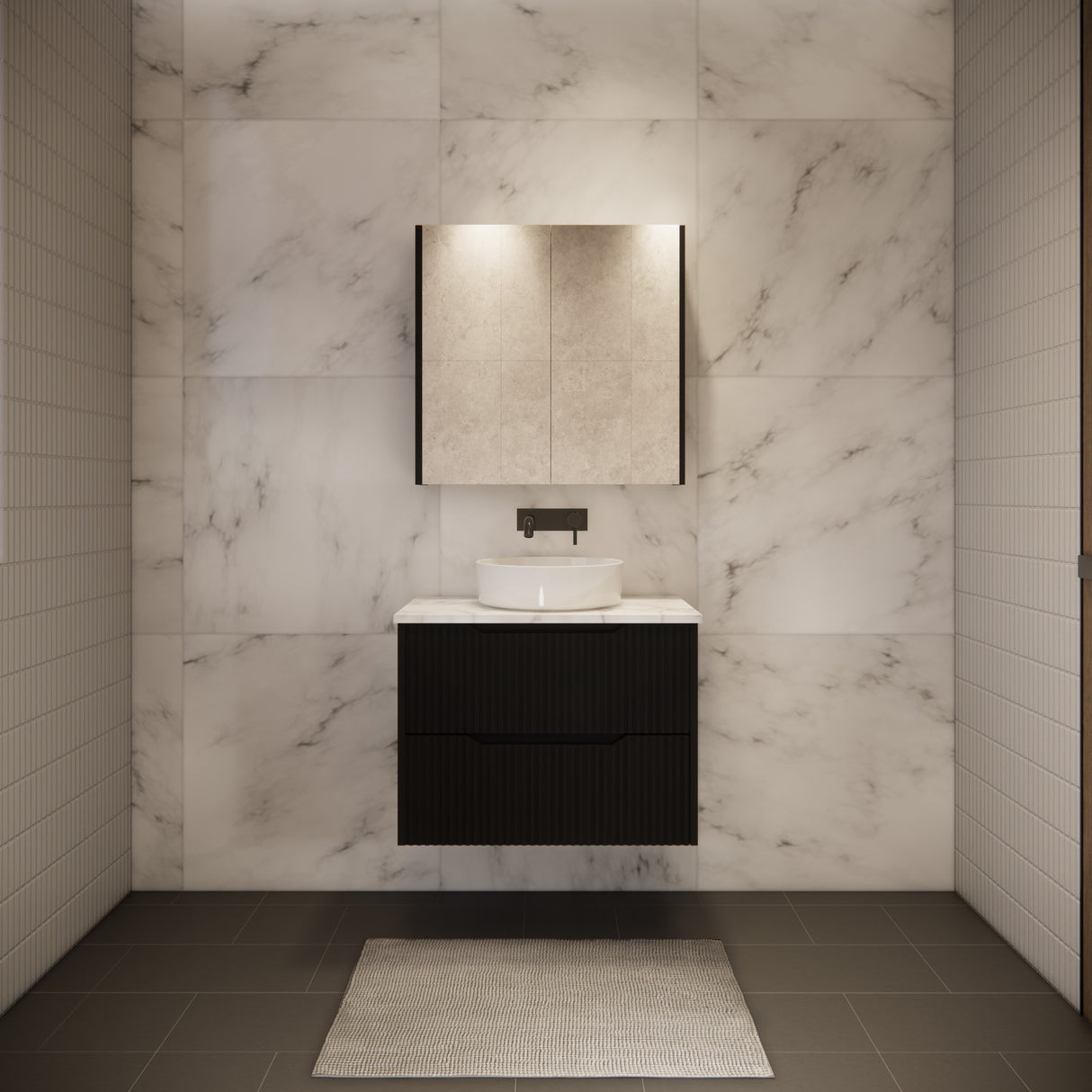 Riva BALI Wall Hung Vanity Matte Black