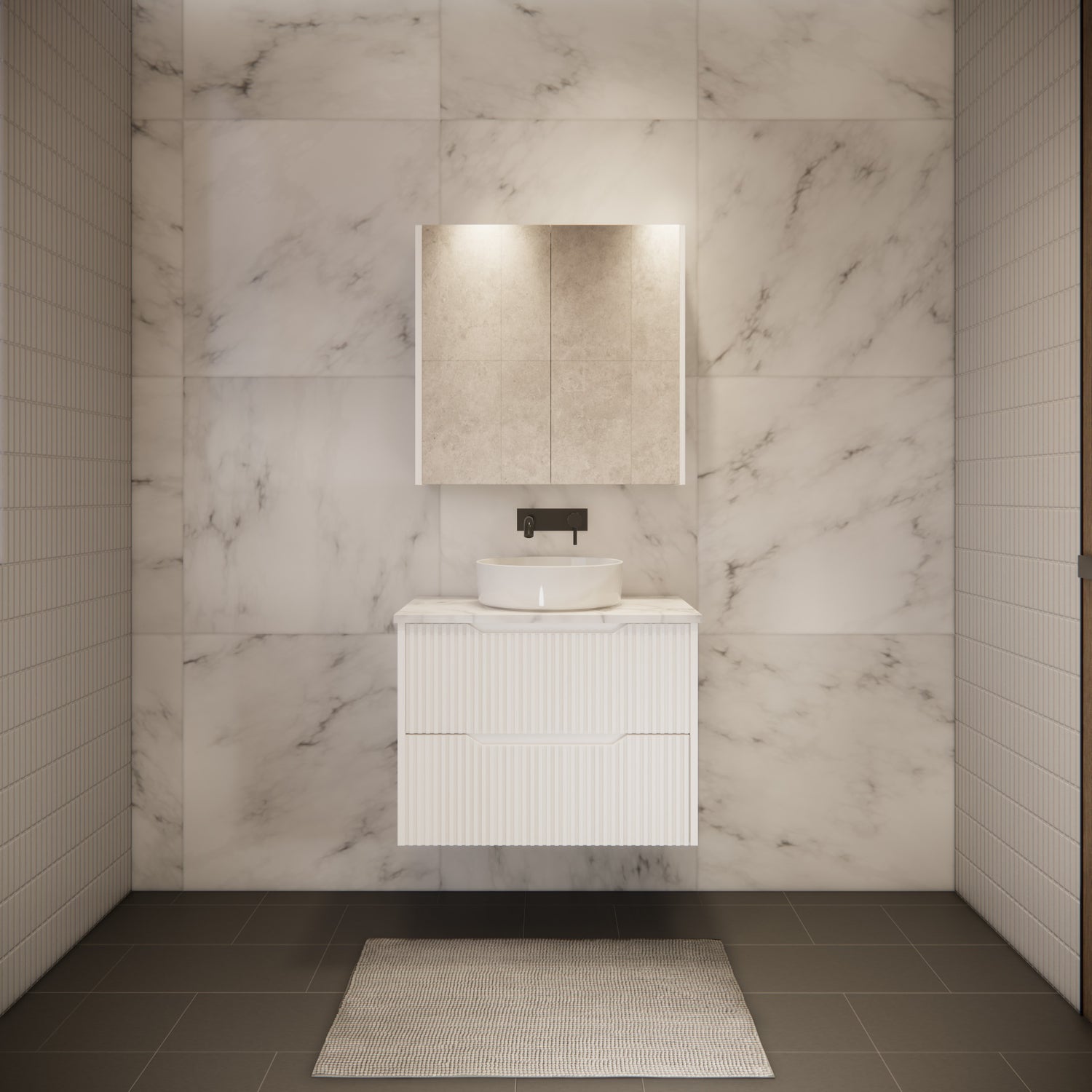 Riva BALI Wall Hung Vanity Matte White