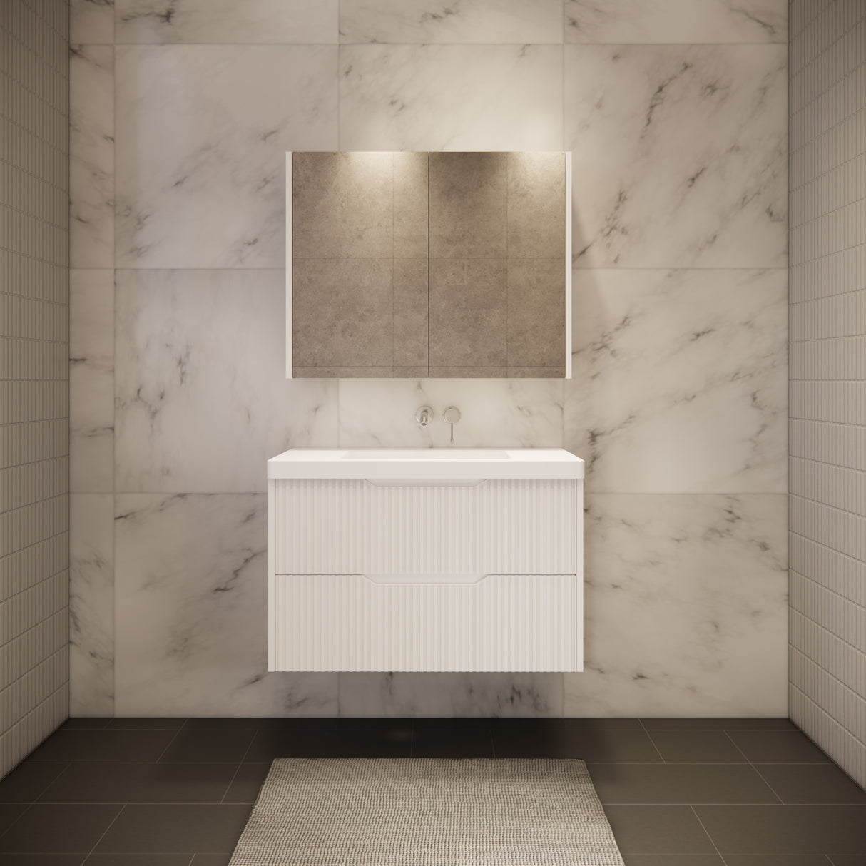 Riva BALI Wall Hung Vanity Matte White