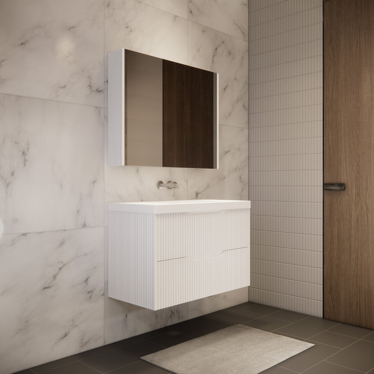 Riva BALI Wall Hung Vanity Matte White