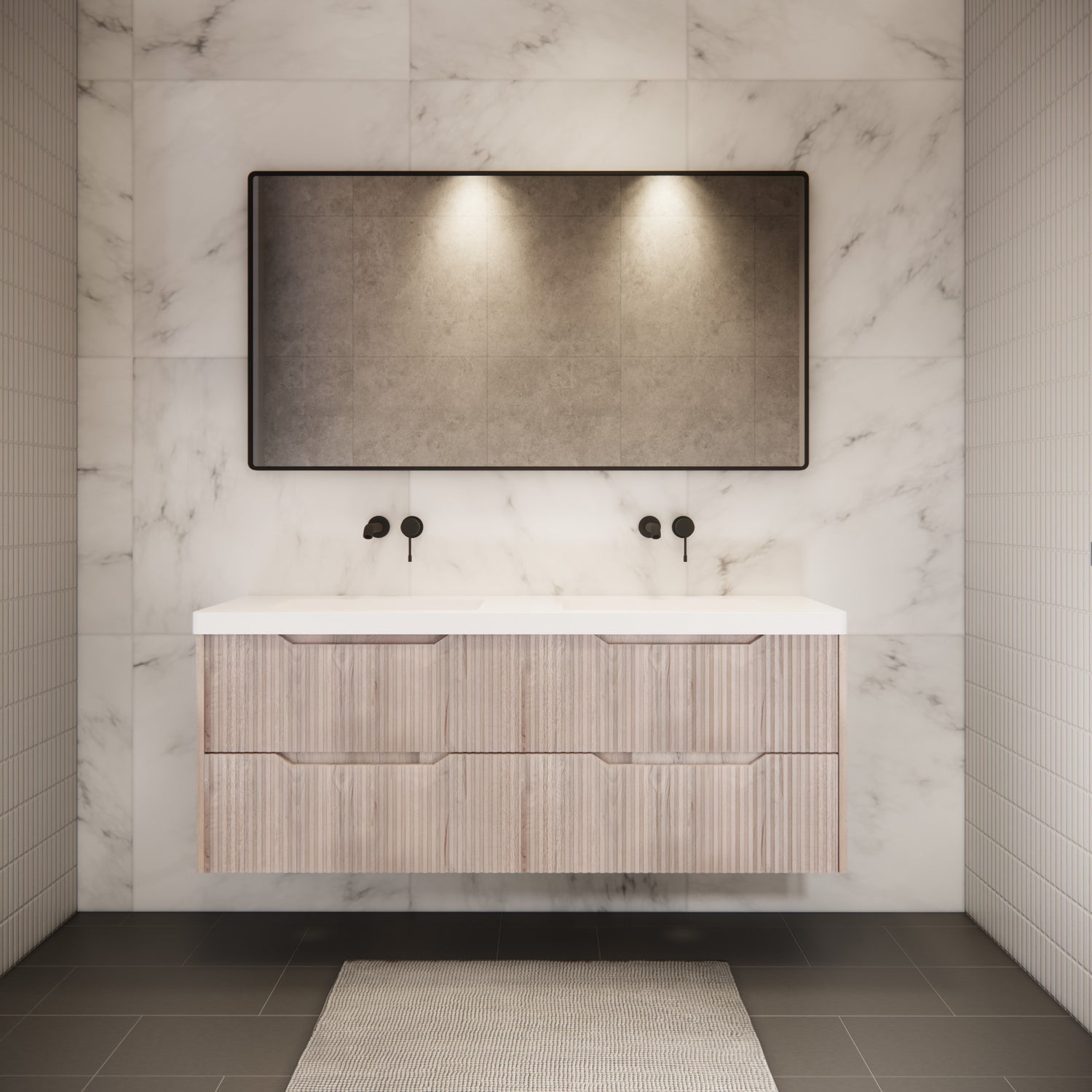 Riva BALI Wall Hung Vanity White Oak 