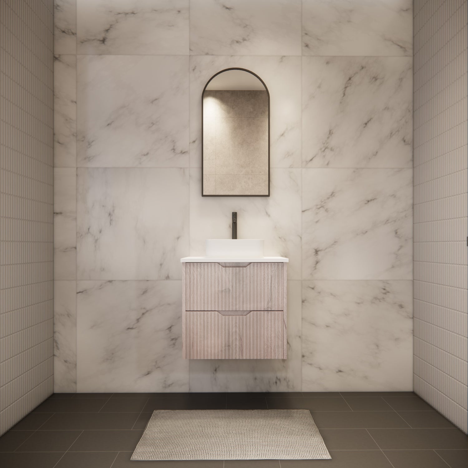 Riva BALI Wall Hung Vanity White Oak 