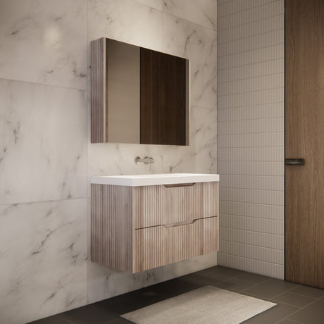 Riva BALI Wall Hung Vanity White Oak 