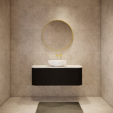 Riva BERGEN Curved Wall Hung Vanity (Matte Black)