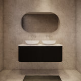 Riva BERGEN Curved Wall Hung Vanity (Matte Black)