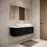 Riva BERGEN Curved Wall Hung Vanity (Matte Black)