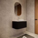 Riva BERGEN Curved Wall Hung Vanity (Matte Black)