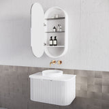 Riva BERGEN Curved Wall Hung Vanity (Matte White) (All Sizes)