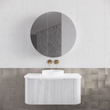 Riva BERGEN Curved Wall Hung Vanity (Matte White) (All Sizes)