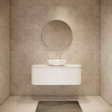 Riva BERGEN Curved Wall Hung Vanity (Matte White)